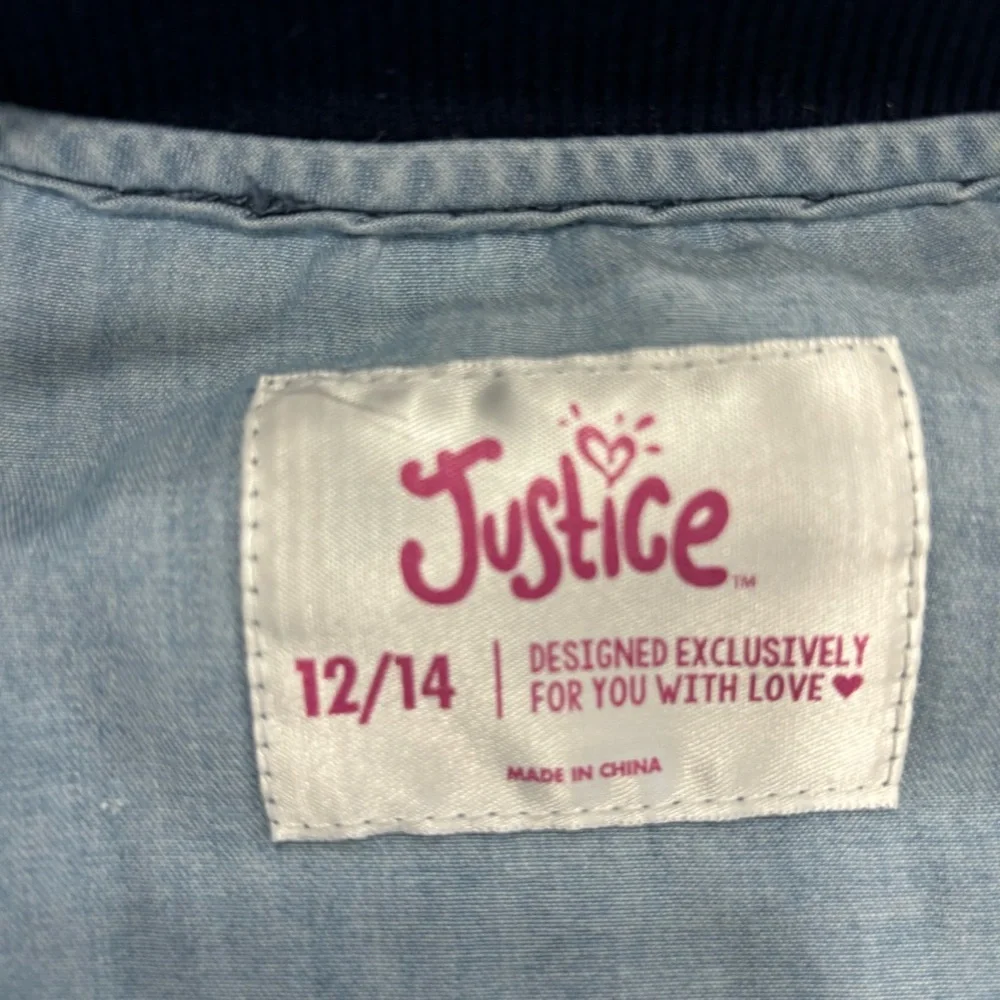 Girls Justice Denim Jacket with Fun Patches